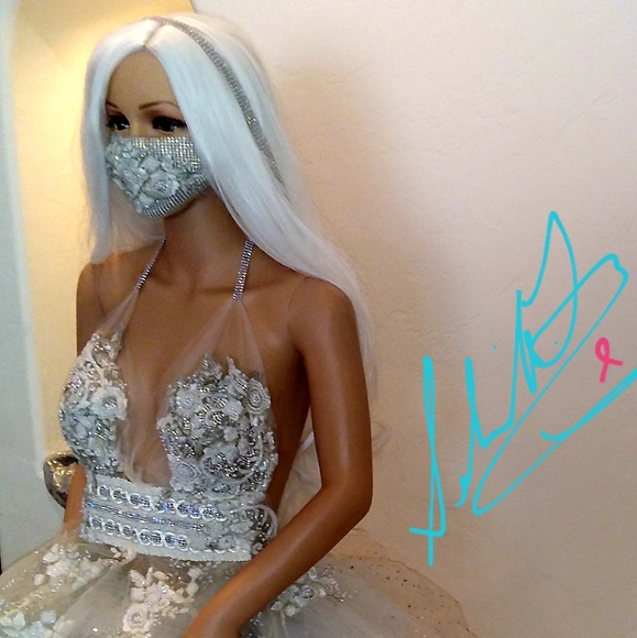 SAMPLE GOWN SET ONLY - "CECILIA" Ivory & Pastel Wedding Ballgown Set - Picture 10 of 14